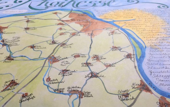 Illustrierte Landkarte von Rheinhessen
