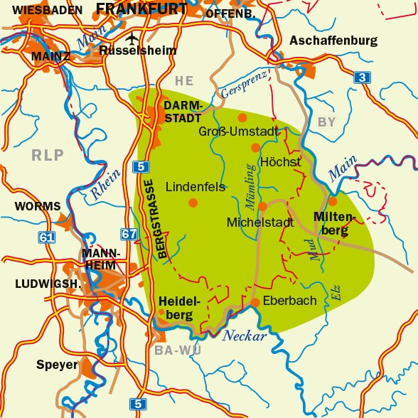 Lagekarte Odenwald